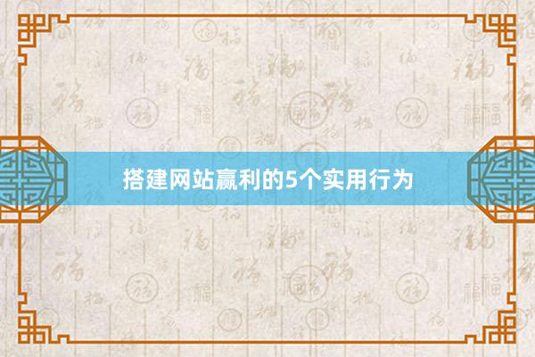 搭建网站赢利的5个实用行为